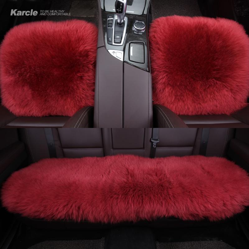 

Karcle 1PCS Wool Car Seat Covers Universal Sheepskin Driving Protector Breathable 4 Seasons Cushion Car Styling Accessories