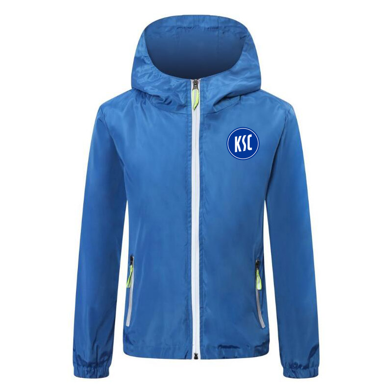 

2020 2021 karlsruher soccer jacket zipper Hooded Windbreaker soccer jerseys soccer hoodie Windproof Waterproof jacket coat Running Jackets, Black;red