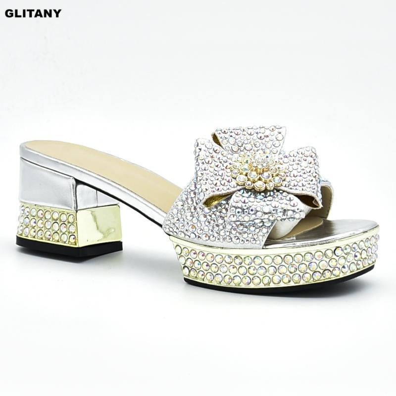 

New Fashion Womens Dress Shoes Open Toe Ladies Sandals with Heels Latest African Women Wedding Shoes Decorated with Rhinestone1, Blue