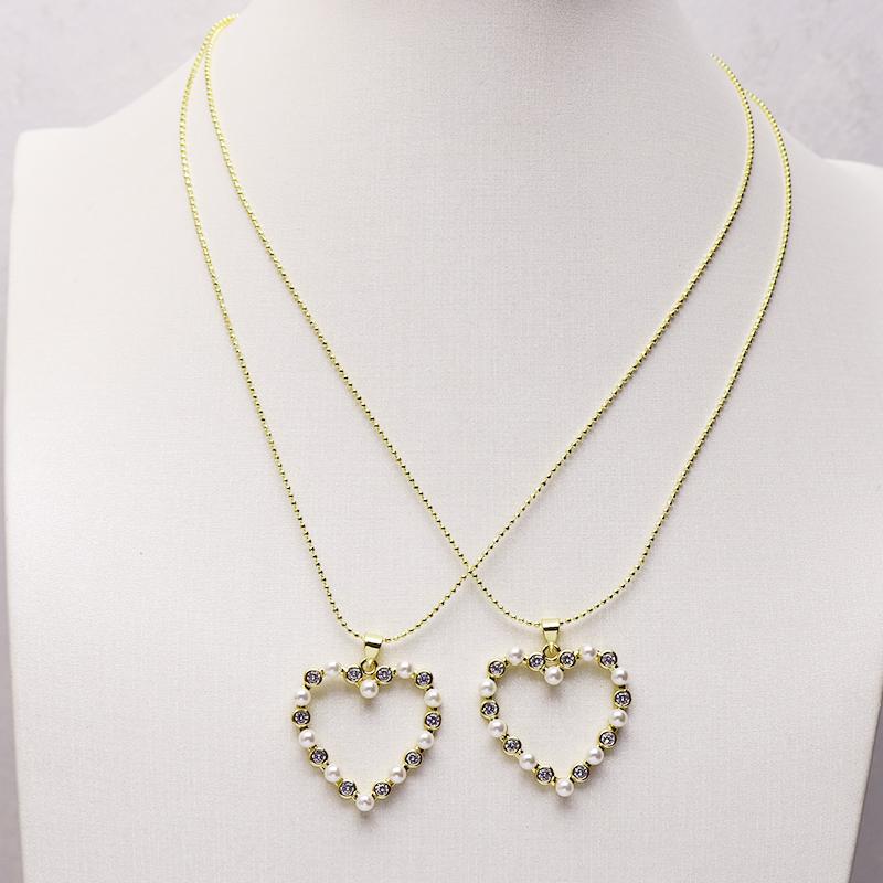 

Chokers 10 Strands Beads Heart Pendant Necklace Jewelry Gift For Lady Women 9781
