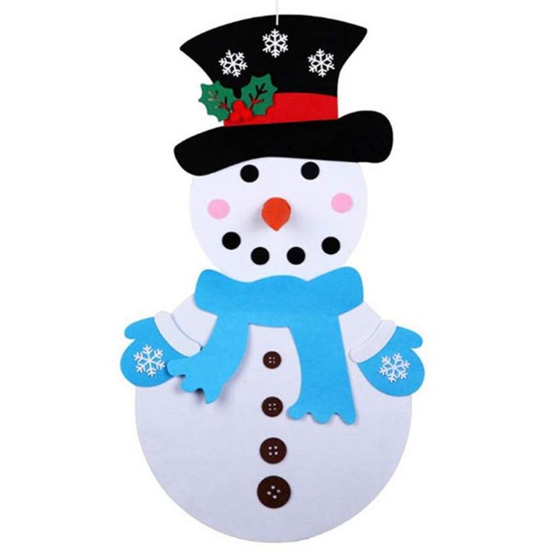 

Children Diy Felt Christmas Snowman Christmas Tree Decoration Felt Ornament Snowman