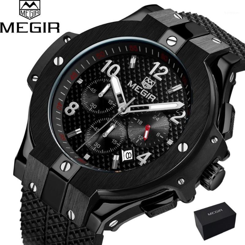 

MEGIR Chronograph Sport Watch Men Creative Big Dial Army Quartz Watches Clock Men Wrist Watch Hour Relogio Masculino1