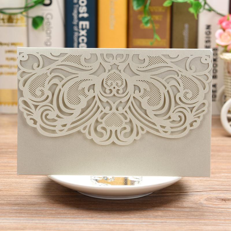 

10pcs Pearl Paper Floral Wedding Invitations Cards Invitations Cards For Wedding Birthday with Blank Inner Sheet1