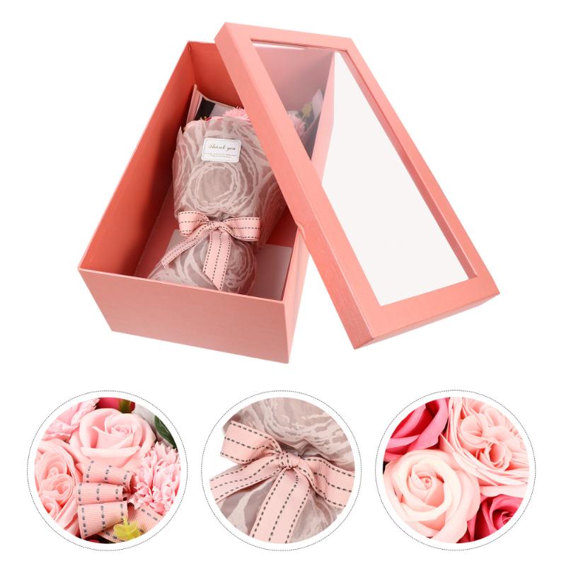 

1pc Romantic Soap Rose Flowers Immortal Flower Bouquet Gift Box Valentines Gift, Assorted color 2