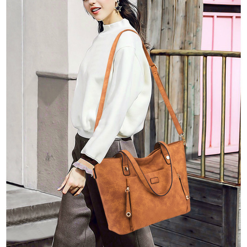 

2020 Quality New Soft Plutonium Leather Large Pocket Female Purse Shoulder High Classic Capacity Bbgo, Burgundy