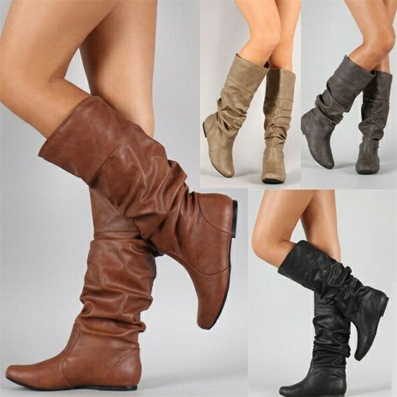 

2021 New Flat-bottom Round Plutonium Hat Maker Feet Thinner High-tube Women's Boots 3anw, 1665-900-01
