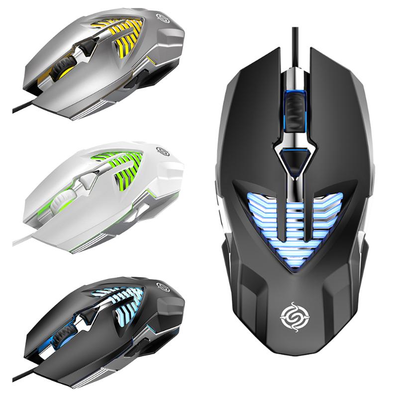 

Q1 6 Buttons USB Wired Gaming Mouse 3200DPI Adjustable Colorful Lighting Desktop Laptop Game Mouse for Home Office Mice