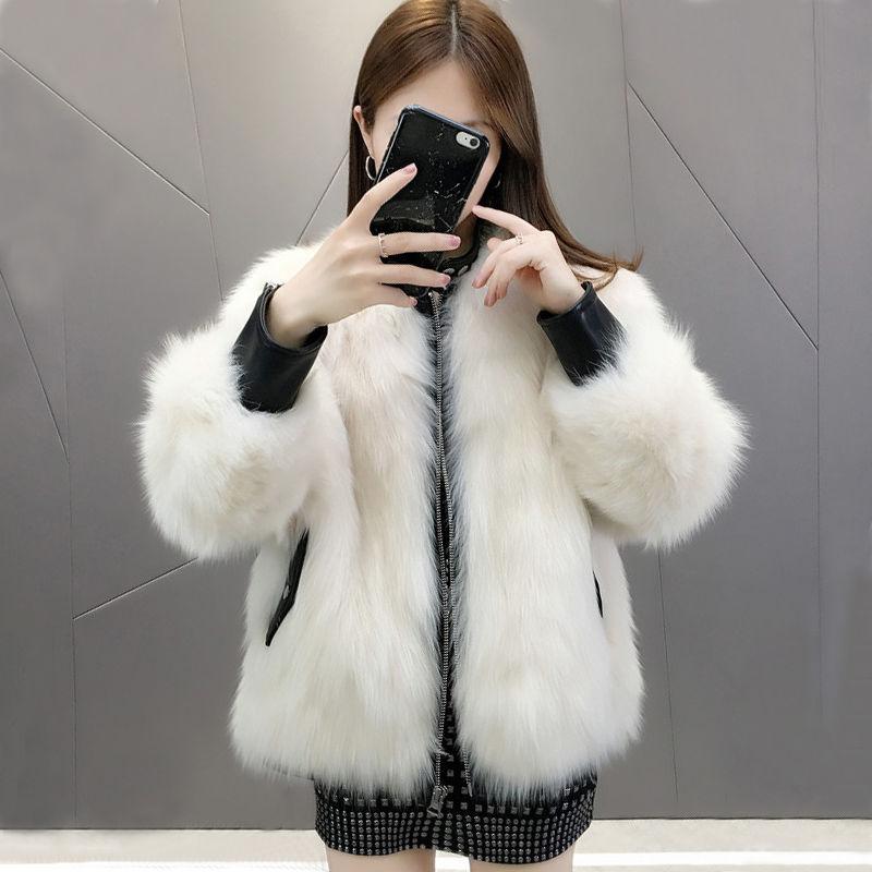 

Women 2021 Autumn Winter Jacket Fashion Artificial Fur Coats Leather Female Jackets Wholeskin Ladies Faux Fur Outerwear C99, White