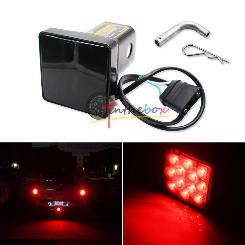 

1PC Smoke 12-LED Bright Brake Light Trailer Hitch Cover Fit Towing & Hauling 2" Size1, As pic