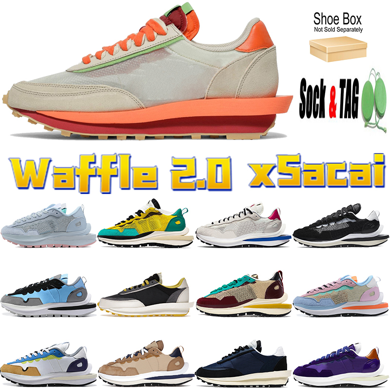 

xSacai 2.0 Running shoes clot net orange blaze waffle Athletic undercover bright citron night maroon pastel tour yellow triple black white brown men women sneakers