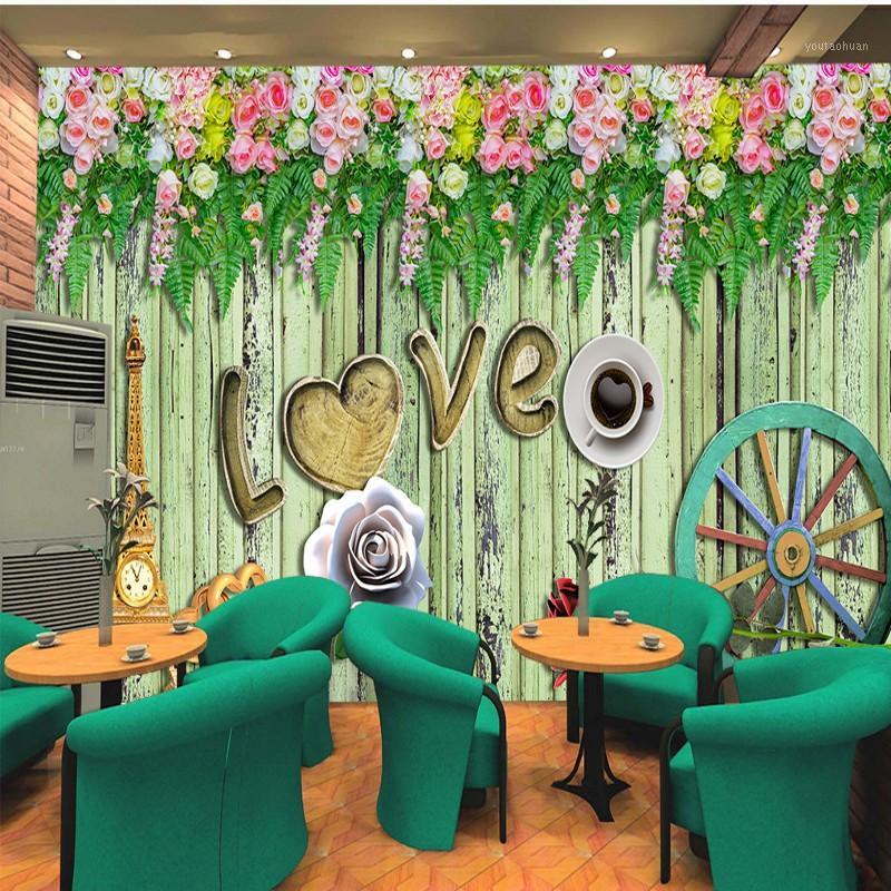 

Drop Shipping Photo Wallpaper Romantic Flower Colored Wood Background Wallpaper Living Room Restaurant Bedroom Studio HD Mural1, As pic