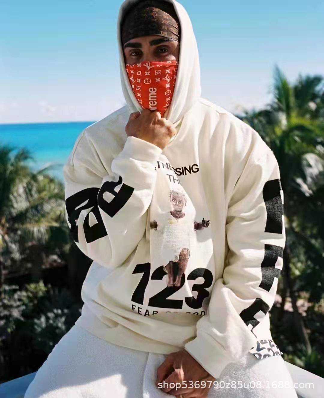 

Jerry's same rrr123 and fog Angel little boy print sweater, White