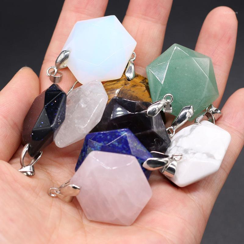 

Natural Stone Pendant Rectangular Polygo Semi-precious Stones Charm for Jewelry Making Bracelet Necklace Accessories 25x28mm1