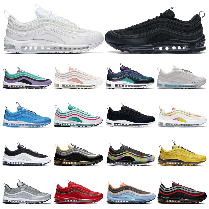 

97 Trainers Men Women running shoes triple white black Bleached Coral Blue Hero Steelers Tie Dye BRED Corduroy Pack Blue Hero sports sneaker