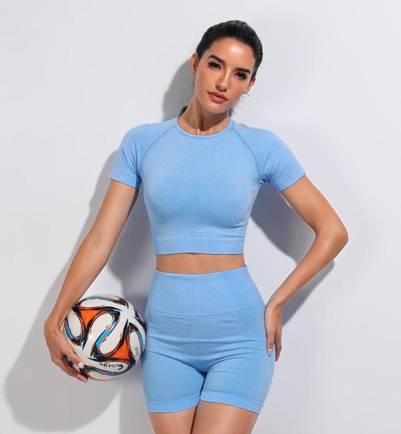 

High Quality Womens Seamless Yoga Wear Clothes Sexy Short Pants Set 2021, Black