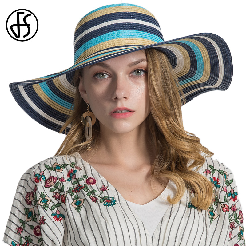 

Wide Brim Hats FS Colorful Circle Big Large Beach Fedora Straw Sun For Womens Ladies Sport Summer Cap Fashion Breathable Outdoor, Khaki sun hats