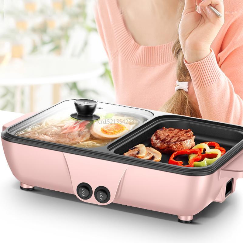 

220V Hot Pot Electric Grill Multi-function Roasting and Frying Pan Smokeless Baking Pan Dual-use Barbecue Machine 2 Gears1