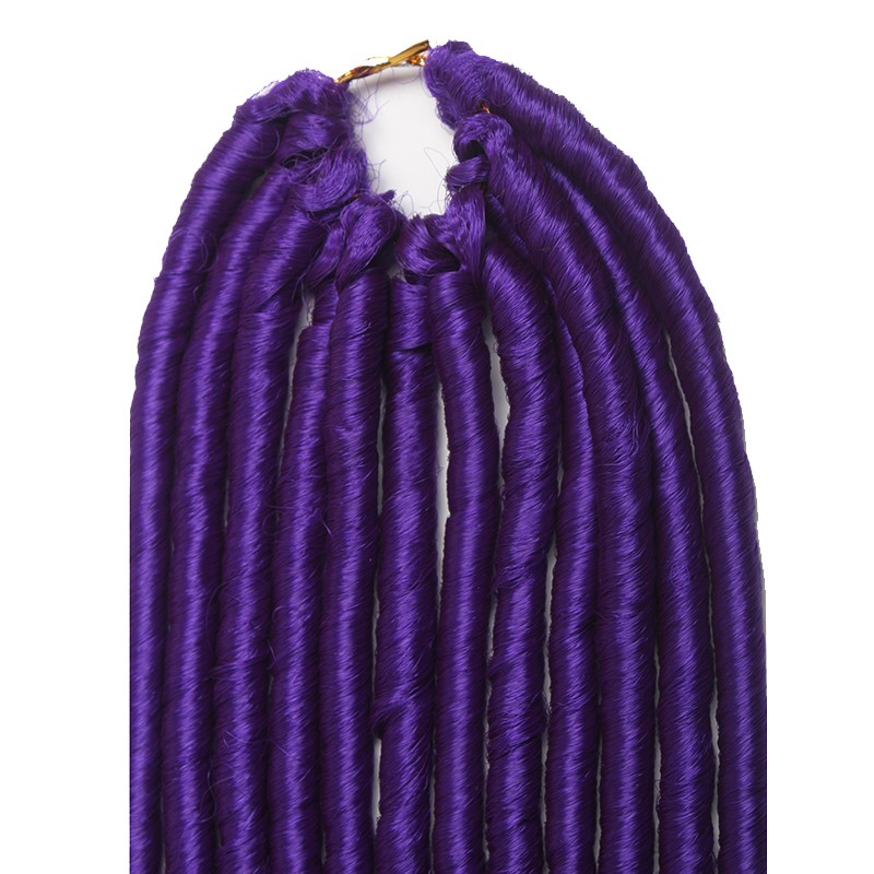 Costume Accessories 24Roots Faux Locs Straight Braids Crochet Braid Hair Extensions 14 inch Long Purple Synthetic Hair Braiding Dreadlocks-image-749078553