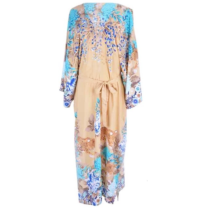 

2021 New wear swim cover up cotton printed cardigan ankle thin holiday trips bikini sweater B9CJ, Orange