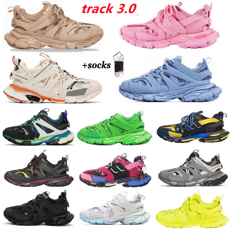 

New Arrival Designer Men Women Casual Shoes Track 3.0 17FW Platform Vintage Old Royal Blue Black Pink White Orange Ice Luxury Trainers Sneak