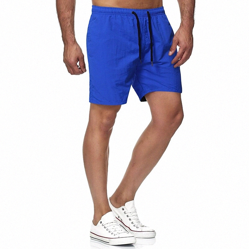 Men's Shorts Casual / Sporty Chinos Shorts Drawstring Short Pants Casual Beach Micro-elastic Plain Cotton Blend Outdoor Mid Waist Blue Black Fu
