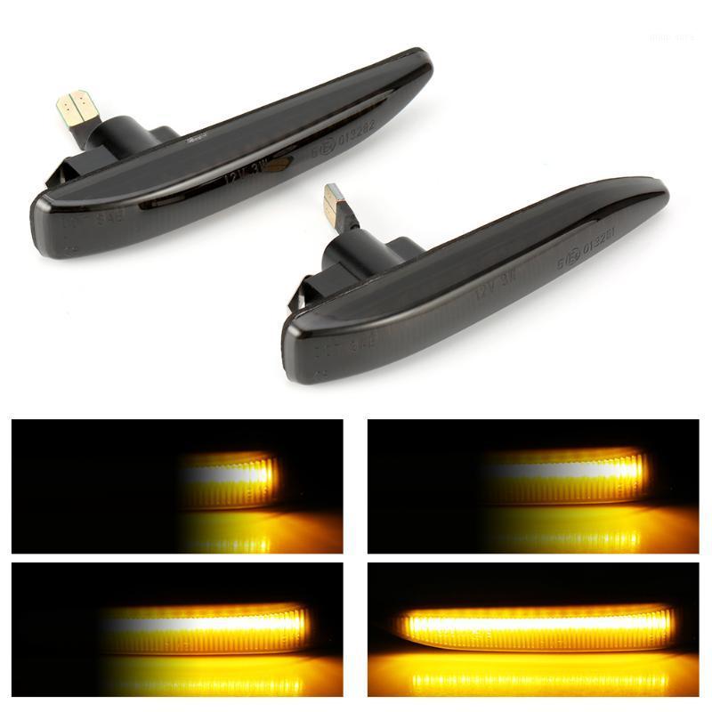 

2pcs Car LED Fender Light Dynamic Flowing Sequential Indicator Side Marker Light Turn Signal Lamp For E65 E66 E67 02-081, As pic