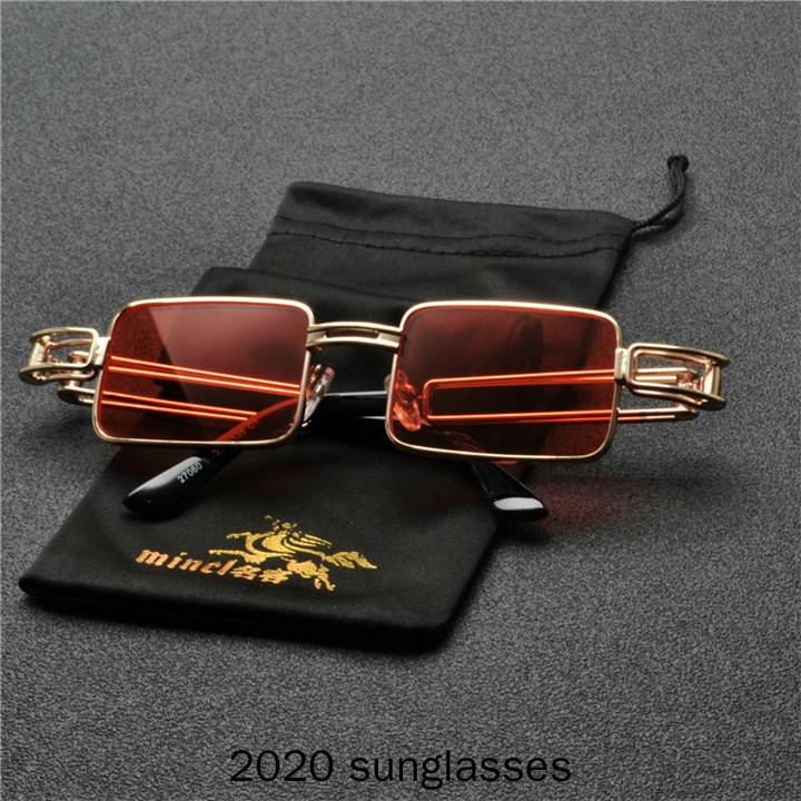 

Sunglasses 2021 Small Rectangle Men Women Retro Frame Vintage Male Female Clear Lens Sun Glasses Hip Hop Punk Gray FML