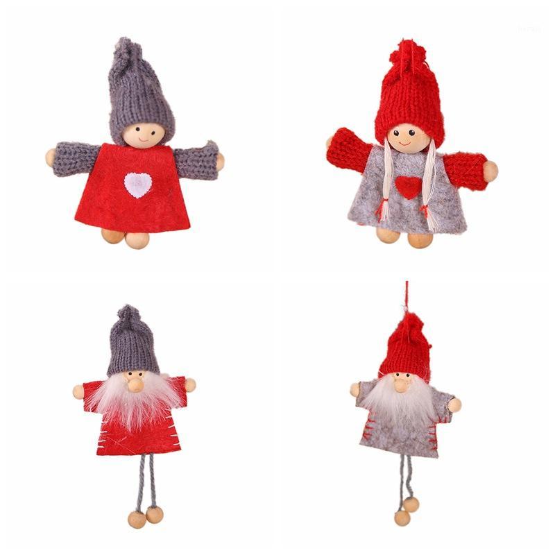 

Christmas Decorations Creative Wood Boys Girls Dolls Dolls Christmas Tree Pendant Mini Pendant1