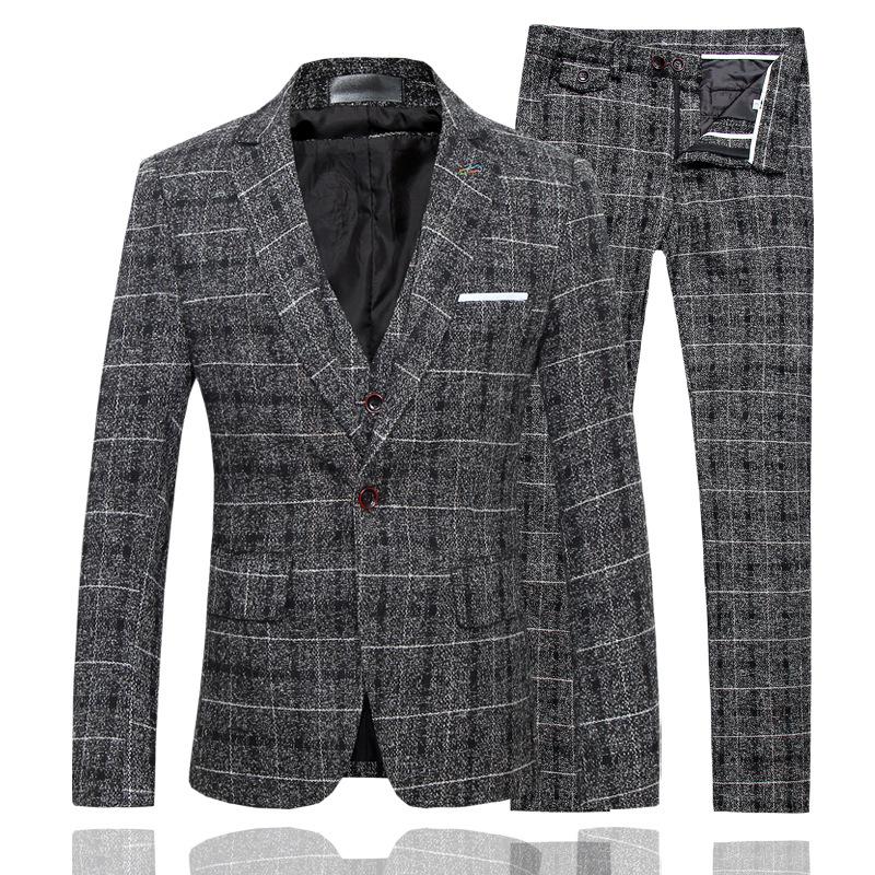 

3 Pieces Check Men Suit Slim Fit Business Party Formal Casual Plaid Suit Office Work Daily Life Banquet Prom Black Blue Yellow