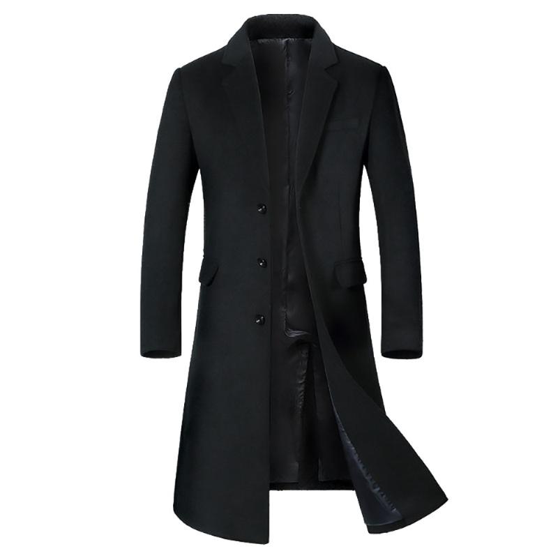 

coats for men,A Long Jacket Below The Knee,Men's Overcoat,Men's Coat Windbreaker,Men Coats,Wool Coat Men ,Long Men, Black