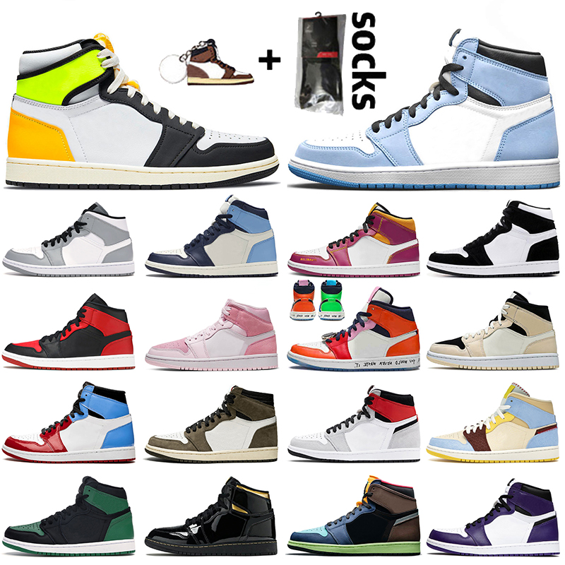 

2021 Hot Fashion Jumpman 1 High OG Volt University Blue 1s Women Mens Basketball Shoes White Shadow Mid Familia Fearless Trainers Sneakers, #6 melody ehsani x mid fearless 36-46