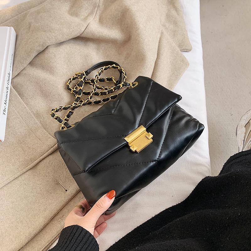 

Small Square Bags For Women Messenger Bag 2021 Chains Girl's Handbag Casual Wild Lady Shoulder Bag Cross Body Female Black