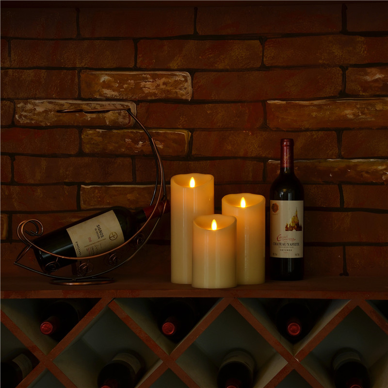 

3pcs/set Luminara Ivory LED Candles Flameless Real Wax Moving Wick Battery operated LED Candle Lamp for Wedding Christmas Decor