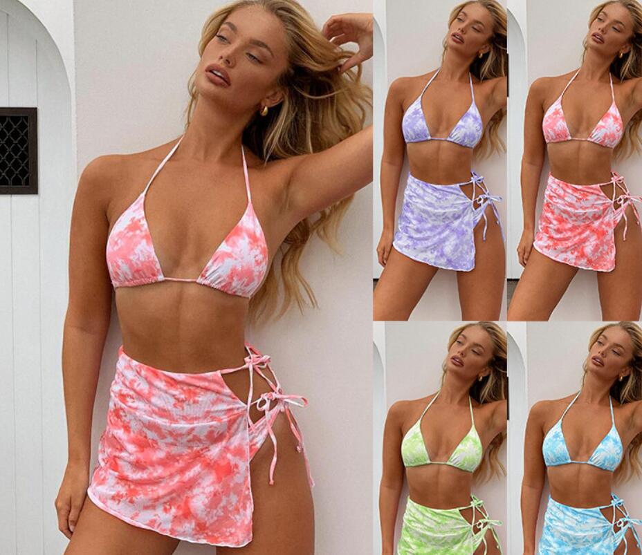 

Bikini tie-dye outer single bikini 2020 new swimsuit ladies split swimsuit explosive swimsuit high quality B171