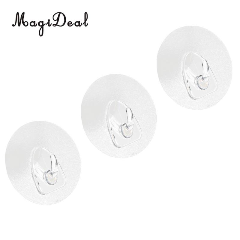

Baoblaze 3x Round Adhesive Wall Hook Traceless Sticky Clothes Towel Hanger 6.5x6.5cm