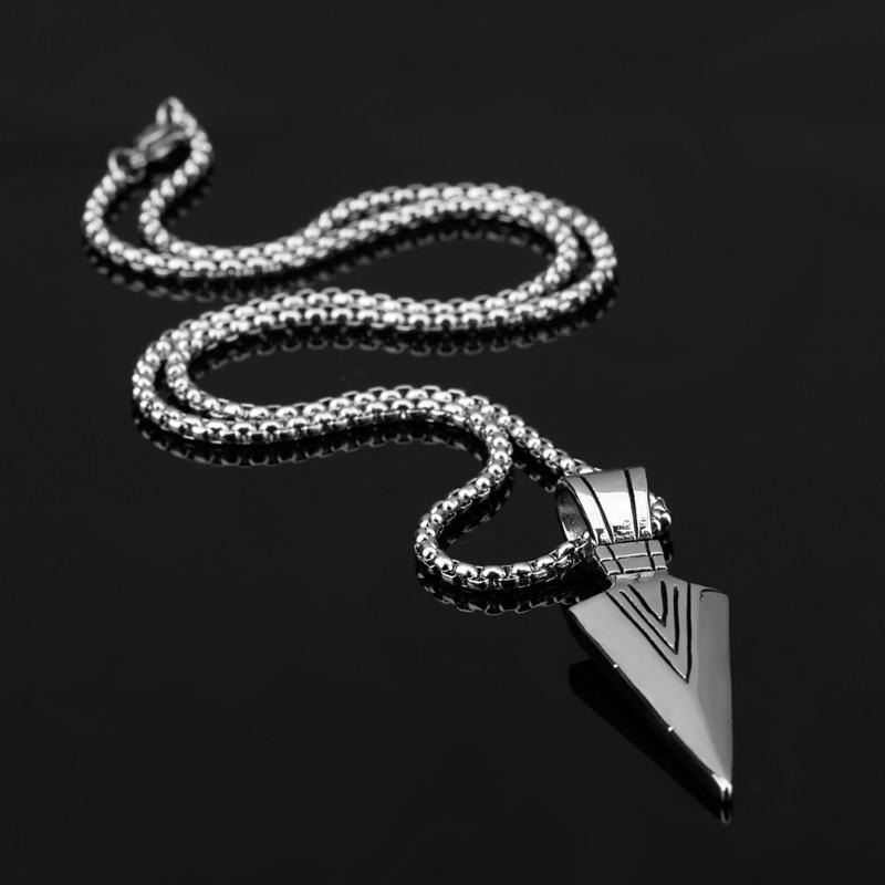 

Women Men Necklace Stainless Steel Spearhead Arrowhead Pendant Necklaces Chocker Jewelry HSJ88