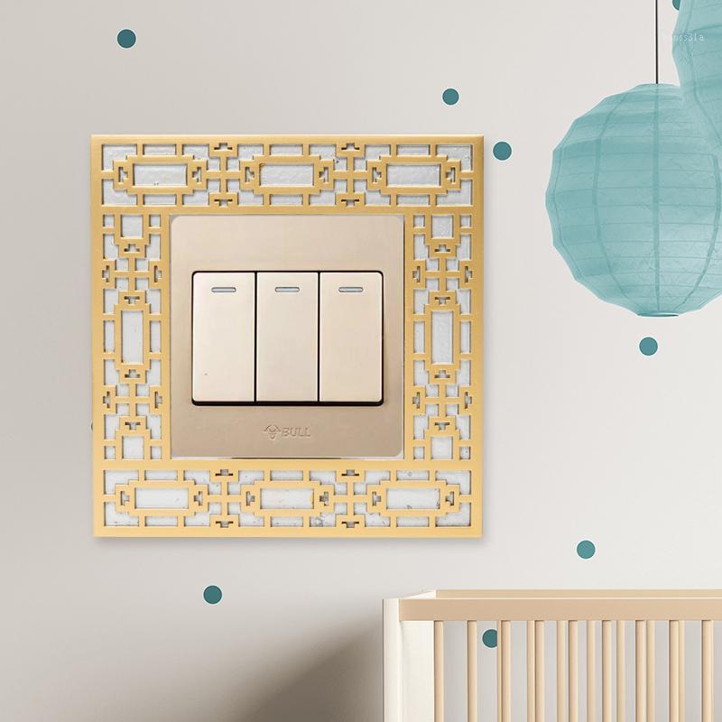 

Gold Switch Frame Wall Decorative Switch Picture Frame Power Cover Socket Set Adornment Modern for1