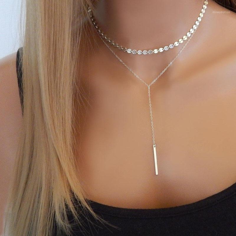 

ABDOABDO Fashion Bohemian Style Necklace Multilayer Disc Tassel Chain Women Silver Color Long Necklace Ladies Jewelry Collares1