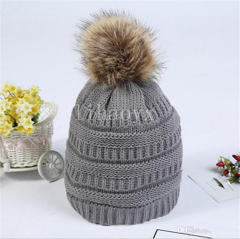 

Free shipping Adults Thick Warm Winter Hat For Women Soft Stretch Cable Knitted Pom Poms Beanies Hats Women's Skullies Beanies Girl Ski Cap, 9 color to choose