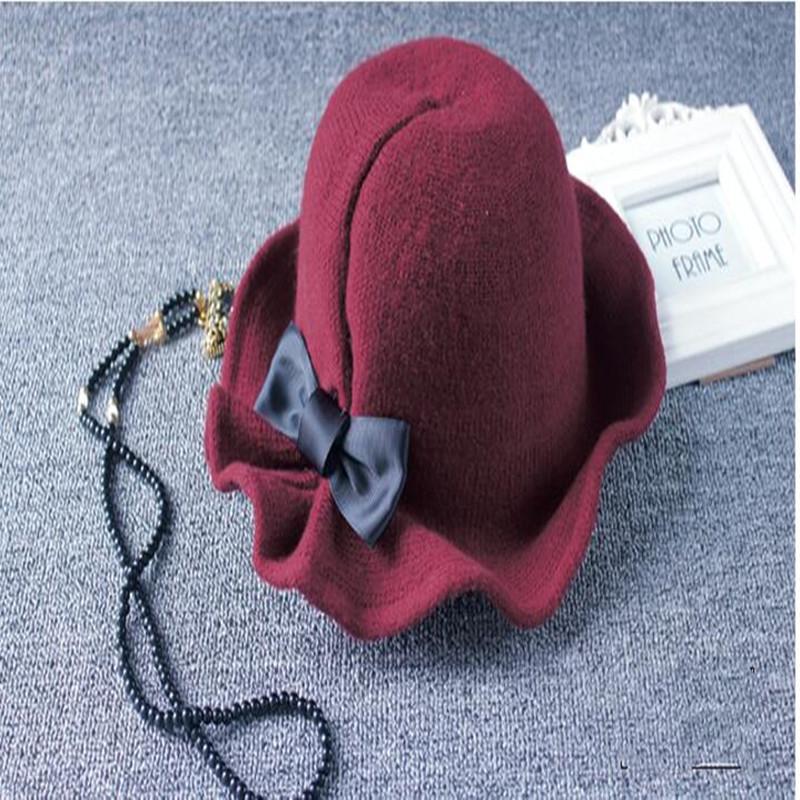 

Autumn And Winter Woolen Hat Ladies Fashion Bowler Hat Cute Joker Basin Fisherman, Black