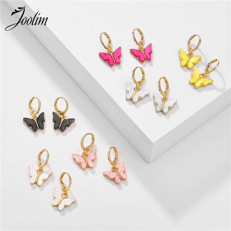

Joolim Multicolor Shell Buttterfly Hoop Earring Cute Earring Wholeasle