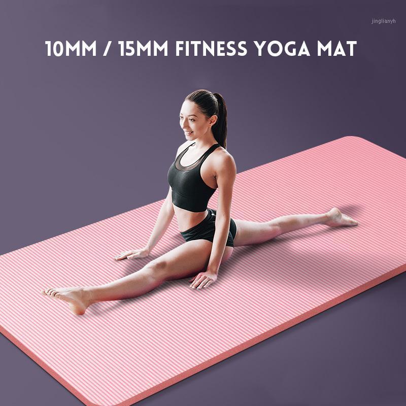 

15mm Non Slip Yoga Mat NBR Fitness Exercise Mat Sports Cushion Gymnastic Pilates Pads for Gym Pilates Floor Exercises New X38WB1, Red