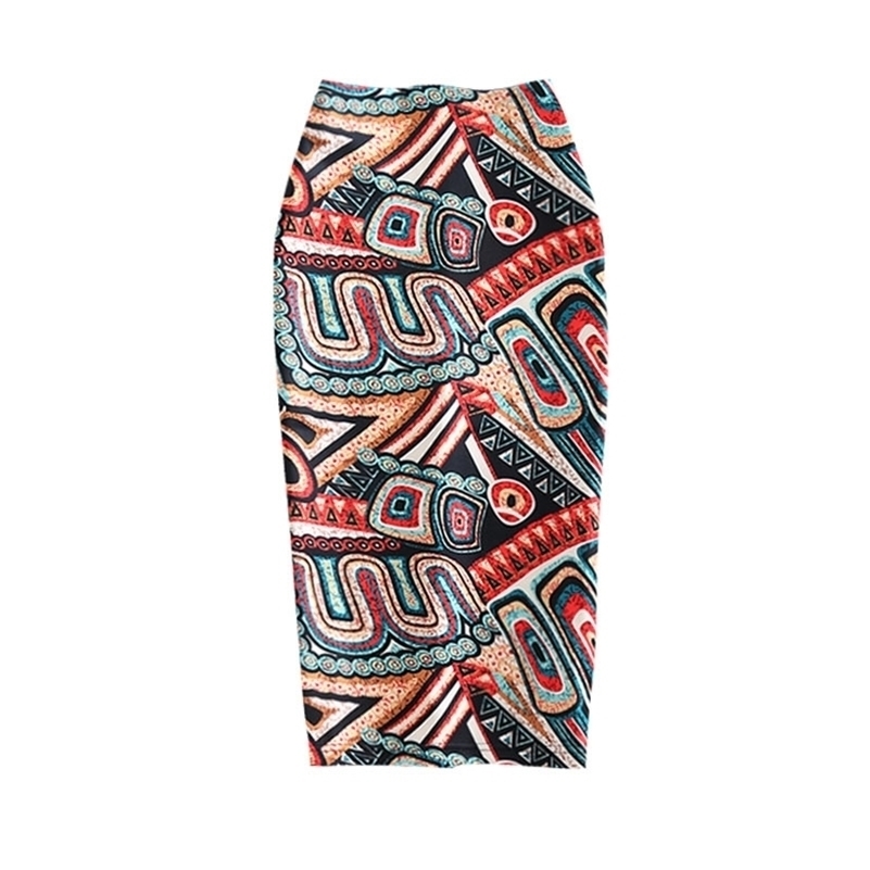 

Women Vintage Skirts Flower Printing High Waist Bodycon Skirt Slim Midi Split Sexy Pencil Skirts Female Falda 24 Patterns SP524 Y200326, P10
