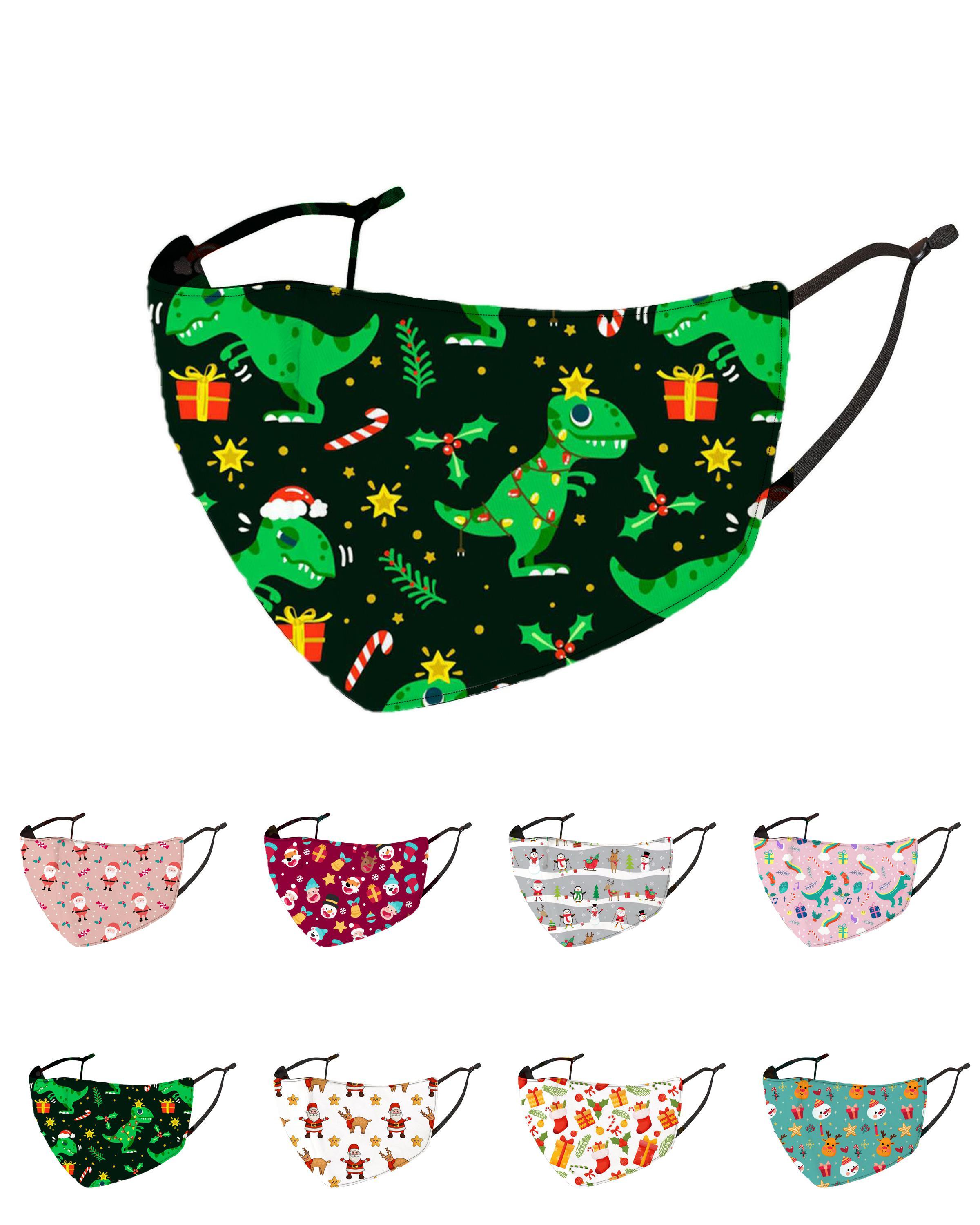 

Reusable Washing Mask for Kid Children Fashion Ice Silk face masks NEW Christmas Party Masks Digital Printing Dust-proof