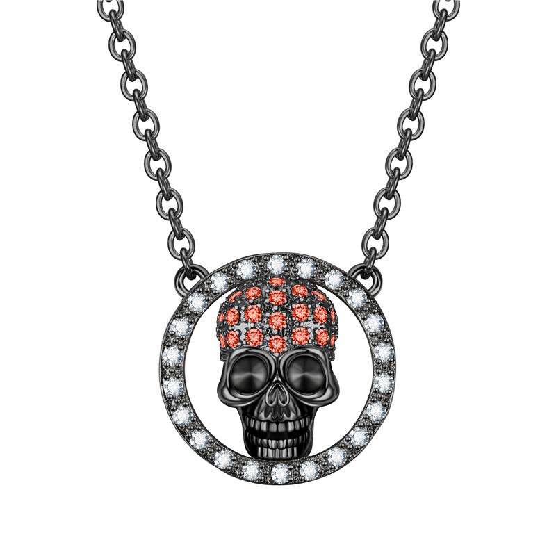 

Skull Necklace Women Zircon Crystal Pendants Necklaces Wedding Jewelry Dropshipping