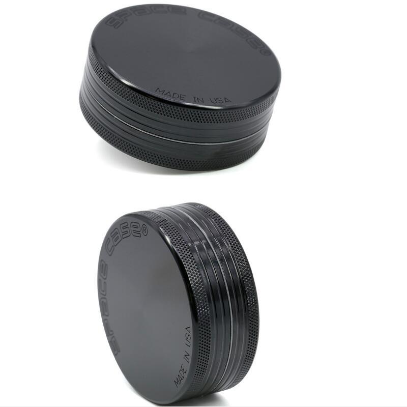 

63mm 55mm 2layers Grinder Aluminum space case tobacco smoke cigarette detector grinding Fit Dry Herb