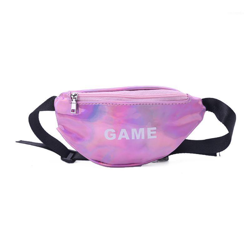 

Laser Waist Bag for Children Baby Girl Letter Funny Pack Mini Kids Girl Shoulder Bags Women Money Waist Packs Belt 23GE1, Black