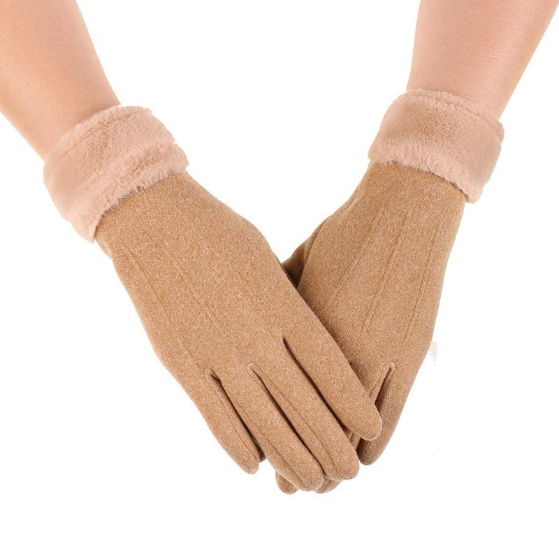 

New Winter Women Keep Warm Touch Screen Plus Cashmere Gloves Female Outdoor Cycling Fashion Simple Style Windproof Soft Cute