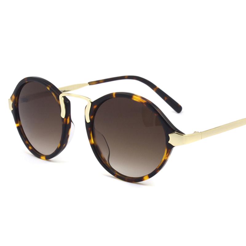 

Polarized Lens Sunglasses Gold Metal Fashion Design Honey Round 6605C