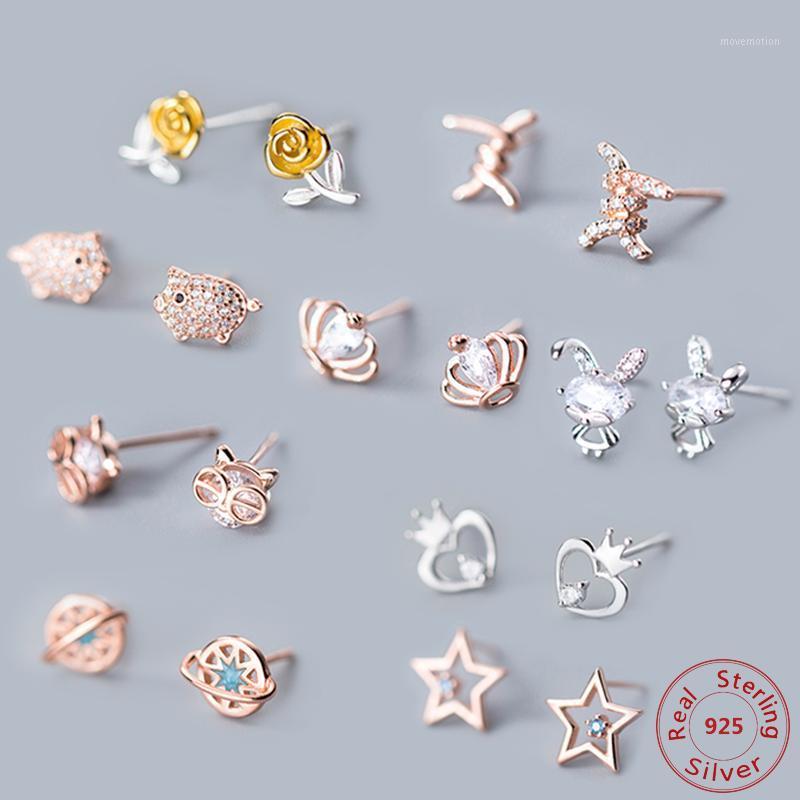 

925 Sterling Silver Cute Animal Stud Earrings For Women Casual Style Girl Earings Personality Sterling-silver-jewelry1